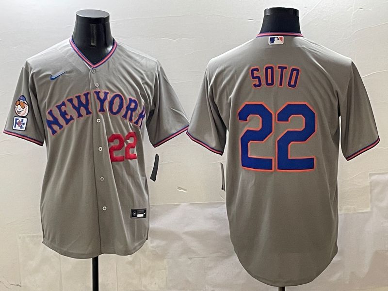 Men New York Mets #22 Soto Grey Second generation 2025 Nike MLB Jersey style 9->new york mets->MLB Jersey